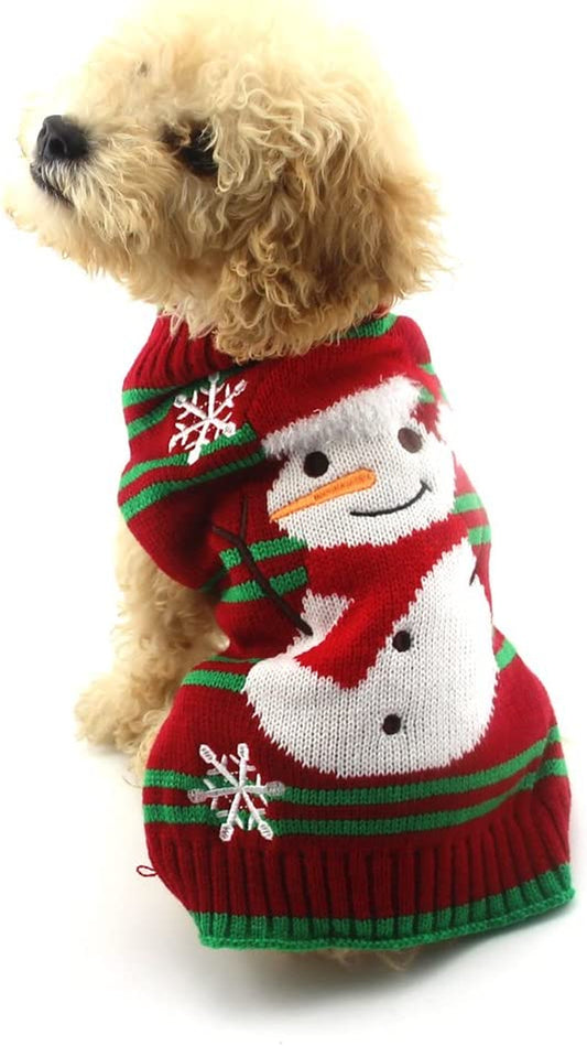 Cozy Snowman Holiday Sweater for Dogs and Cats - Perfect Xmas & New Year Pet Apparel (XXL)