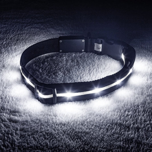 Illuminate Your Night Walks: Original LED Dog Collar with 1,000 Feet Visibility - USB Rechargeable & Waterproof!